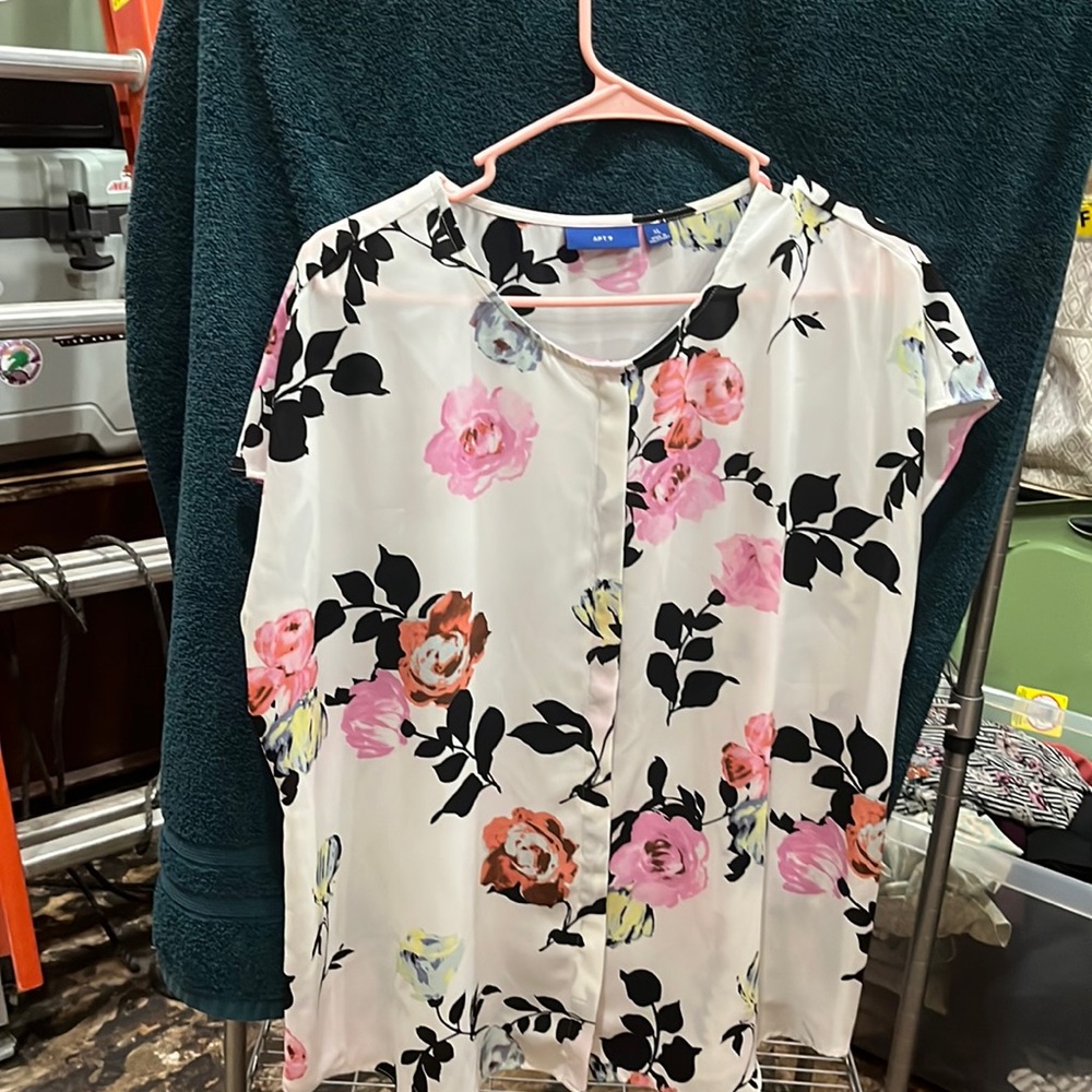 White floral blouse